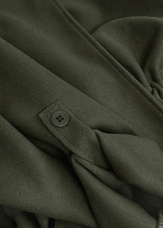 LUŹNY PŁASZCZ DAMSKI Z KLAPAMI KHAKI (20536)