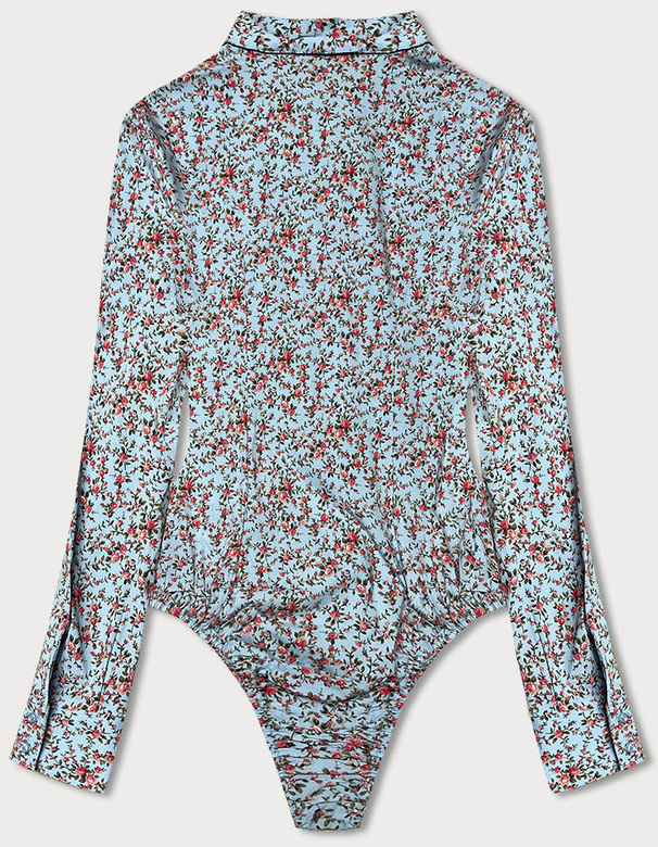 BLUZKA BODY W KWIATKI NIEBIESKA (AWY0121)