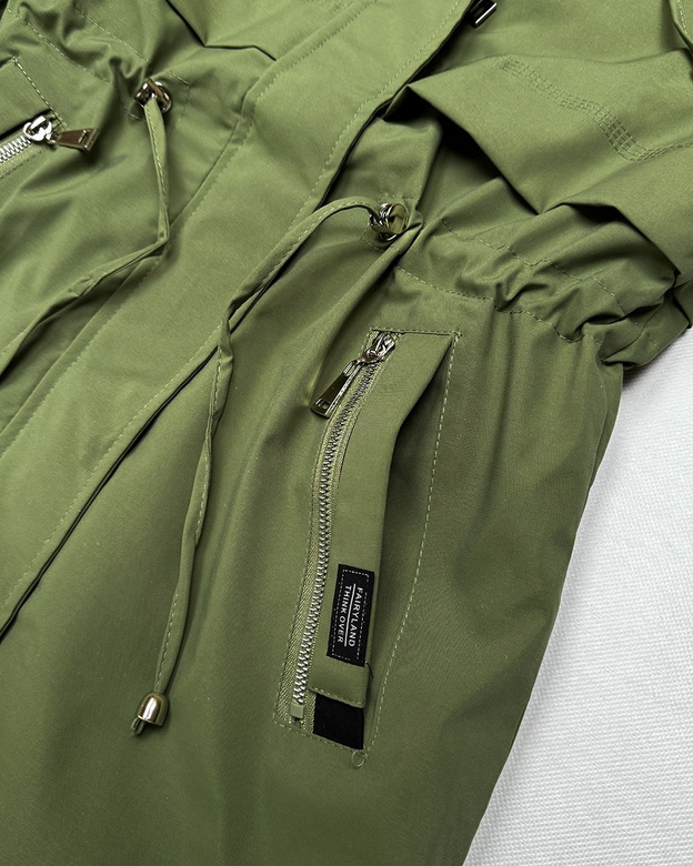 Dwustronna kurtka parka Goodlookin zielona panterka (KK60424-2#)
