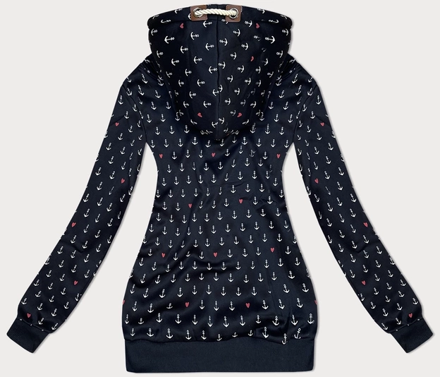 Wzorzysta bluza damska ciemny granat (2304)