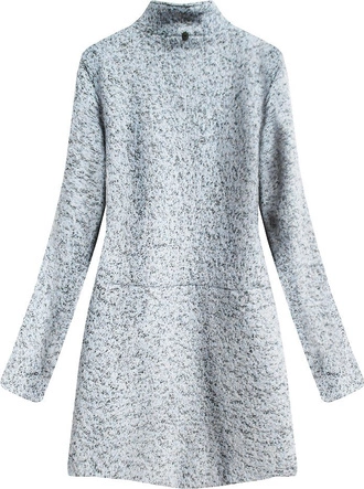 KRÓTKI PŁASZCZ Z KAPTUREM JASNOSZARY (516ART)