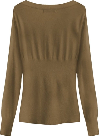 SWETER Z OZDOBNYMI KAMIENIAMI KARMELOWY (1519)