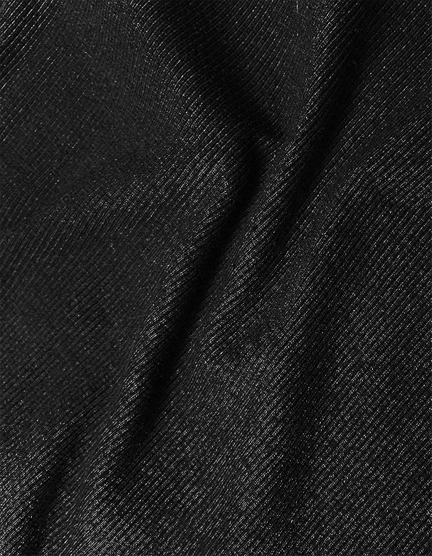 Dopasowana sukienka w prążki z okrągłym dekoltem czarna (5131)