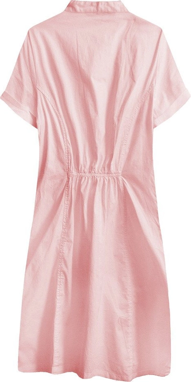 BAWEŁNIANA SUKIENKA KOSZULOWA PUDROWY RÓŻ (1052)