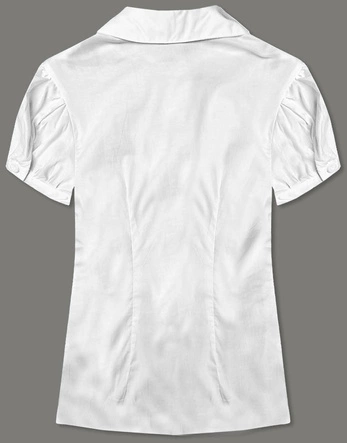 Koszula damska z krótkim rękawem biała (0332#)