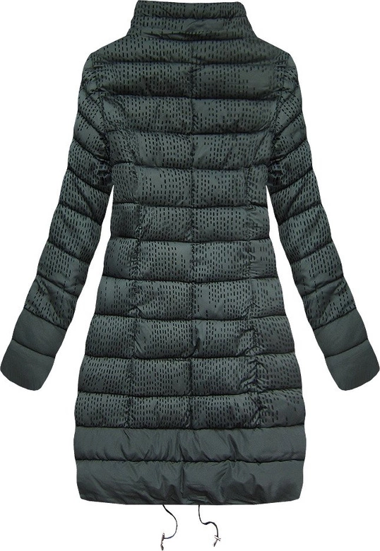 DAMSKA ZIMOWA PIKOWANA KURTKA Z KAPTUREM ZIELONA (J18-003)