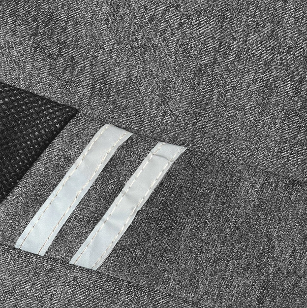 Krótkie spodenki męskie z odblaskowymi wstawkami ciemnoszare (8K280-5)