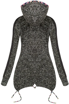 DŁUGA BLUZA Z KAPTUREM GRAFITOWA (LX2150)