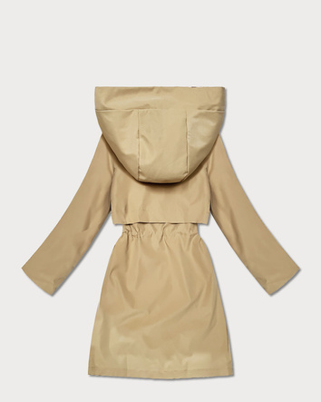 Lekka parka damska na podszewce Goodlookin piaskowa (KK60407-2#)