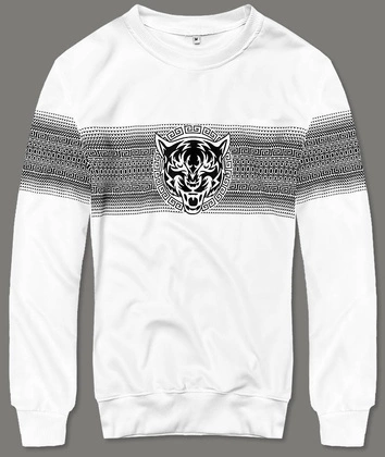 Cienka bluza z nadrukiem biała (8B1103-1)