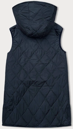 Pikowana kamizelka damska z ozdobną taśmą granatowa (16M9118-215)