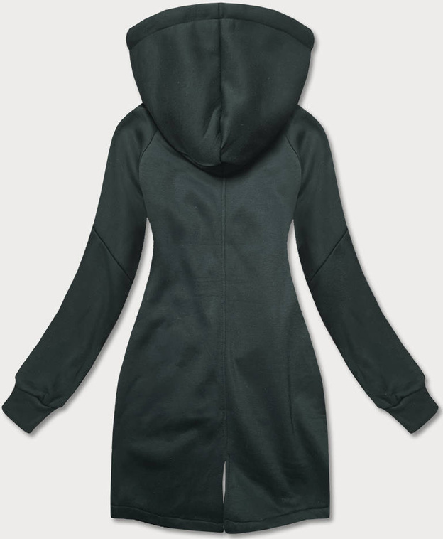Bluza damska z łączonych materiałów ciemny zielony (amg-28)
