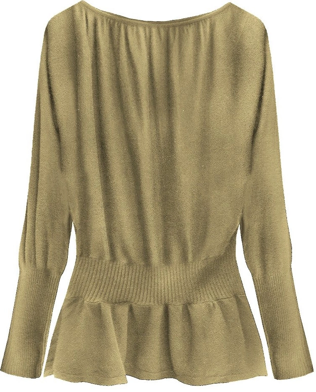 SWETER Z BUFIASTYMI RĘKAWAMI JASNOBRĄZOWY (1532)