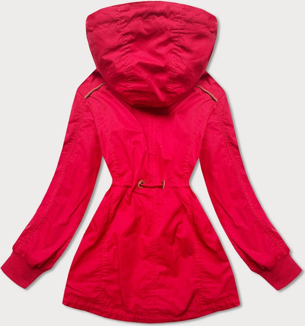 Krótka parka z kapturem czerwona (tlr335)