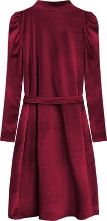 WELUROWA SUKIENKA WIĄZANA W TALII BORDOWA (487ART)