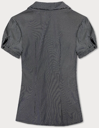 Bluzka z krótkim rękawem granatowa w paski (SST16222D)