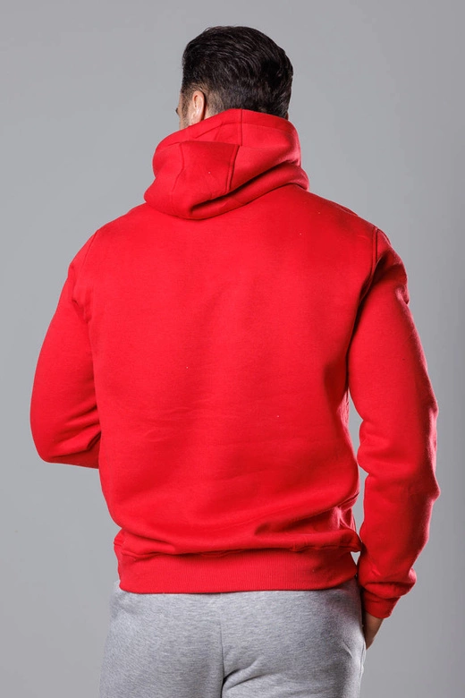Męska bluza z kapturem czerwona (68B2009-18-35)