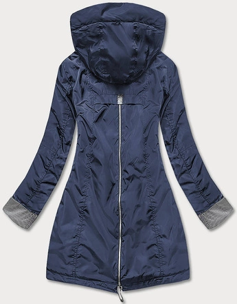 KURTKA DAMSKA Z OZDOBNYMI MANKIETAMI NIEBIESKA (BR8079-72)