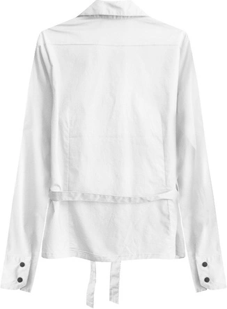 BAWEŁNIANA KOSZULA Z PASKIEM BIAŁA (1017)