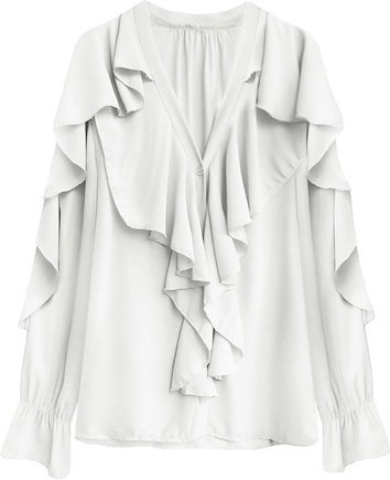 BLUZKA Z FALBANAMI ECRU (474ART)