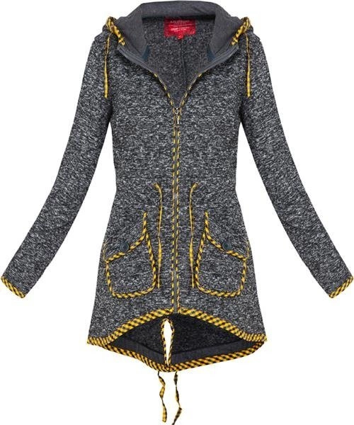 BLUZA Z KAPTUREM CZARNO-BIAŁA (LX2256)