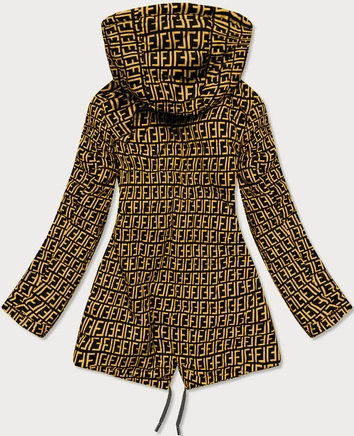Dwustronna kurtka parka damska czarno/żółta (w703big)