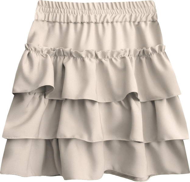 SPÓDNICA Z FALBANKAMI MINI BEŻOWA (310ART)