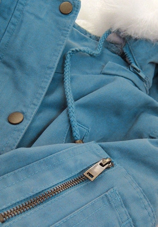 ZIMOWA PARKA DAMSKA NIEBIESKA (D-229-1)