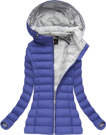 PIKOWANA KURTKA Z KAPTUREM NIEBIESKA (7168BIG)