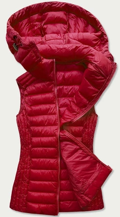 PIKOWANA KAMIZELKA DAMSKA BORDOWA (23039-6)