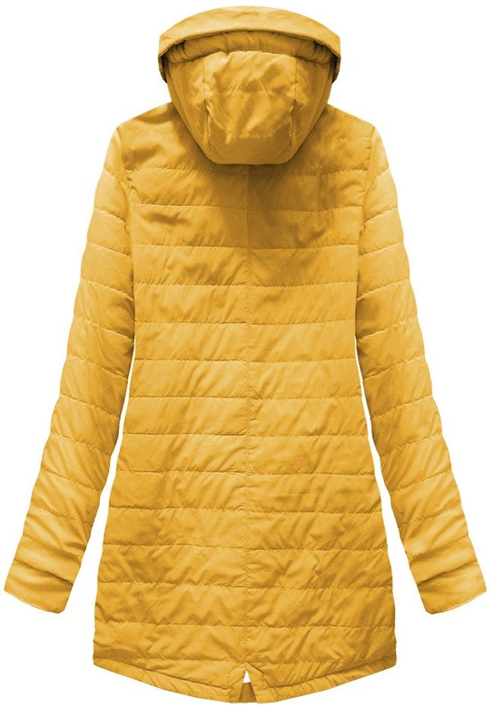 DWUSTRONNA KURTKA Z KAPTUREM MUSZTARDOWA (W0230)