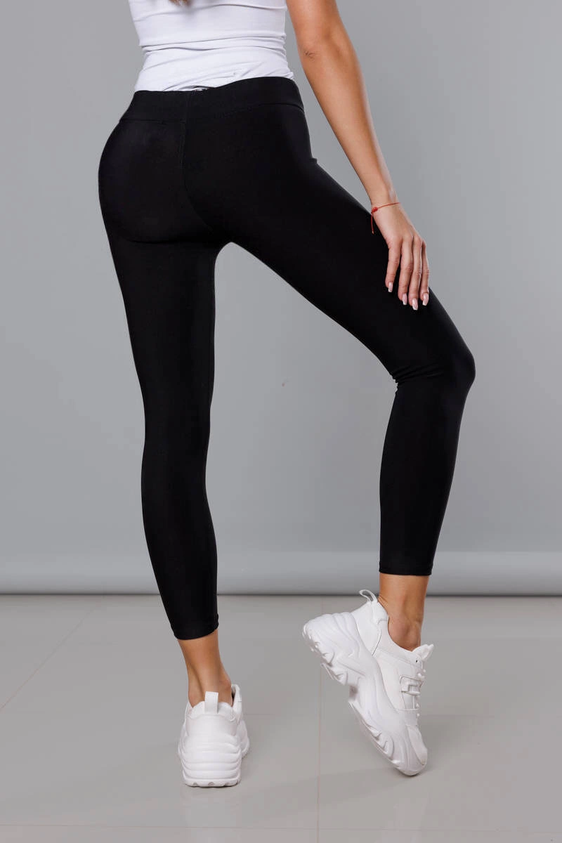 Bawełniane legginsy czarne (YW01053-A1)