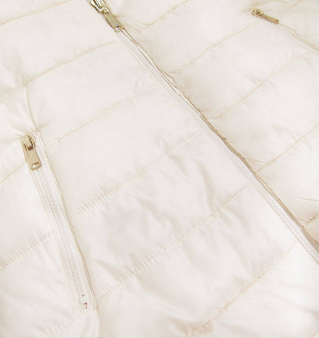 DWUSTRONNA PARKA CEGLANA-ECRU (B507)