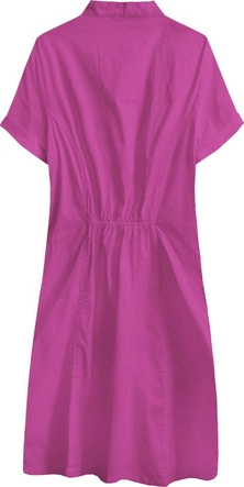 BAWEŁNIANA SUKIENKA KOSZULOWA AMARANTOWA (1052)