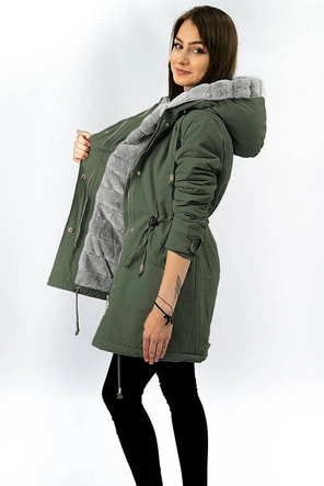 Parka damska przejściowa khaki (w806)