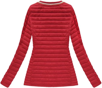 PIKOWANA KURTKA ZE ZDOBIENIEM CZERWONA (7214)