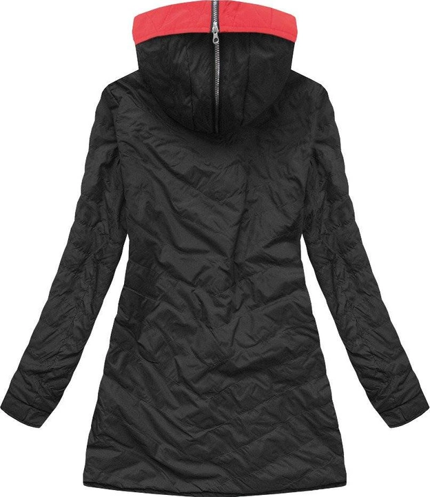 DWUSTRONNA KURTKA Z KAPTUREM CZERWONA (W640)