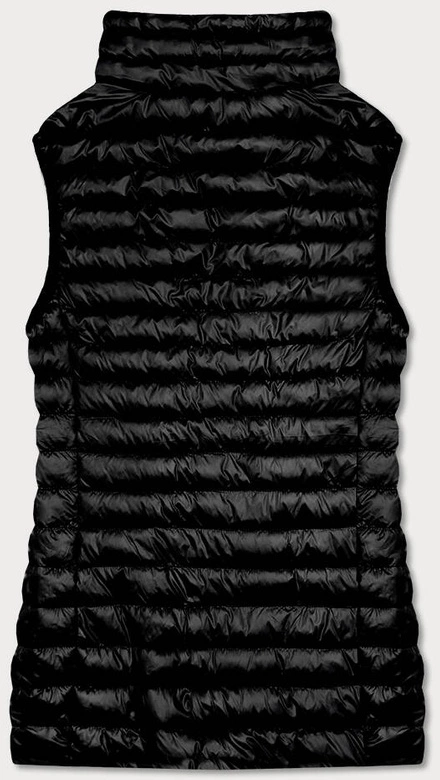 Krótka kamizelka pikowana damska czarna (5m702-392)