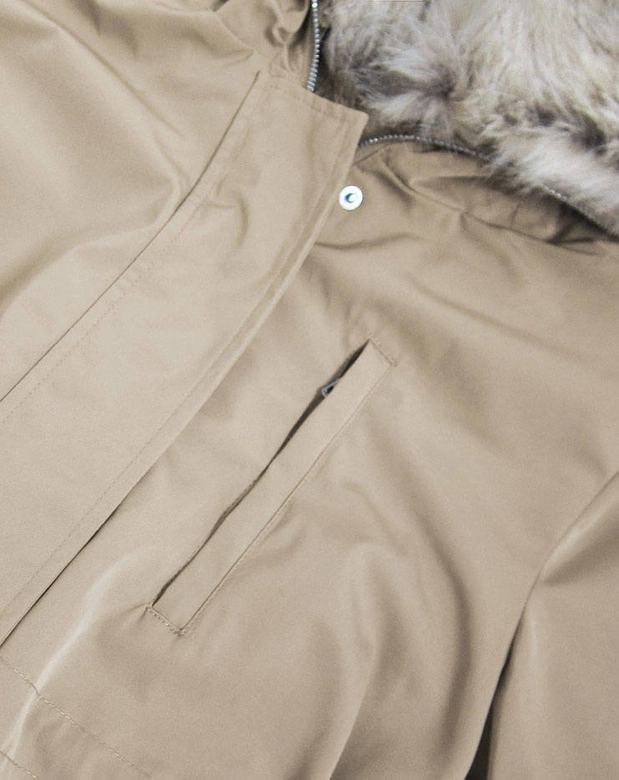 DAMSKA PARKA ZIMOWA Z PODPINKĄ BEŻOWA (GWW1966)