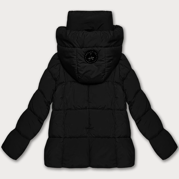 Puchowa luźna kurtka damska z kapturem S'West czarna (B8529-1)