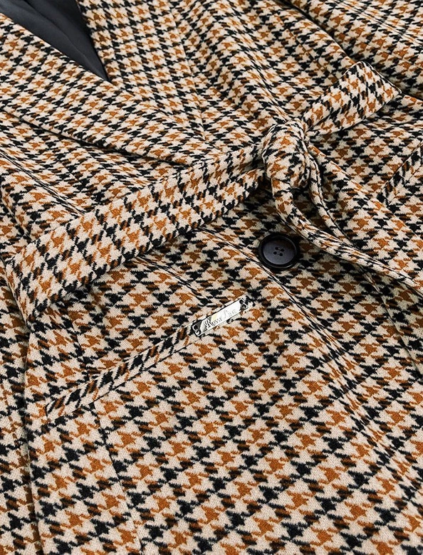 KLASYCZNY PŁASZCZ Z PASKIEM BRĄZOWY (2720)