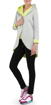 NARZUTKA BLUZA SWEETISSIMA SZARO-LIMONKOWA (8103-6)