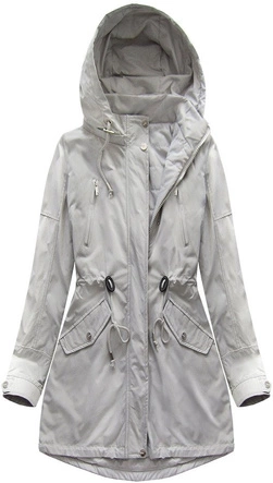 DWUSTRONNA PARKA Z KAPTUREM SZARA (W0232BIG)