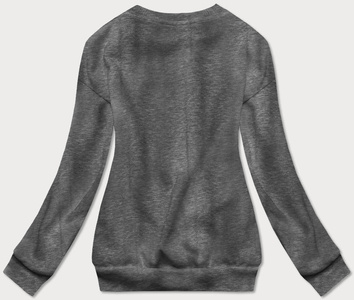 Bluza dresowa damska z nadrukiem ciemnoszara (26005)