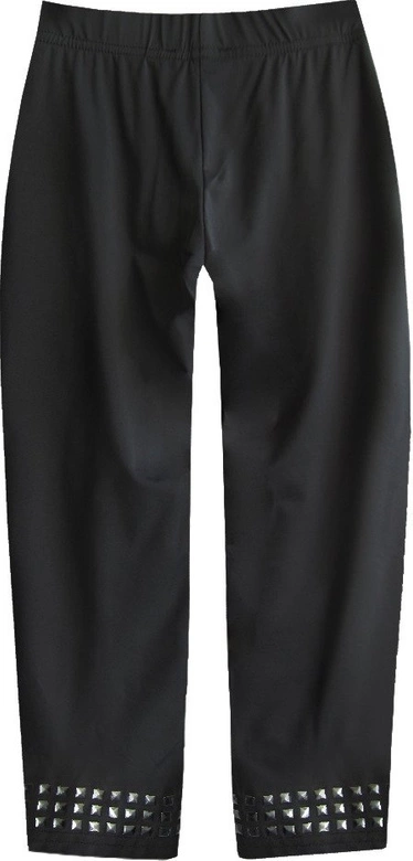 BŁYSZCZĄCE LEGGINSY Z DŻETAMI CZARNE (329ART)