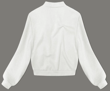 Dzianinowa bluza z różami ecru (16023)