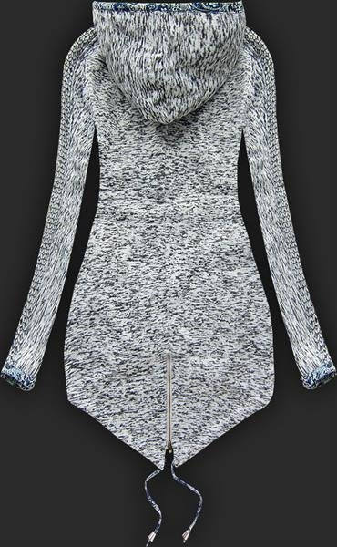 GRUBA BLUZA Z KAPTUREM JASNOSZARA (LX9921)