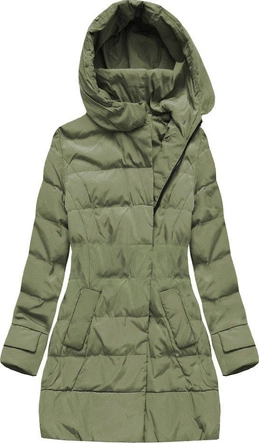 ZIMOWA KURTKA DAMSKA Z KAPTUREM KHAKI (X1976X)