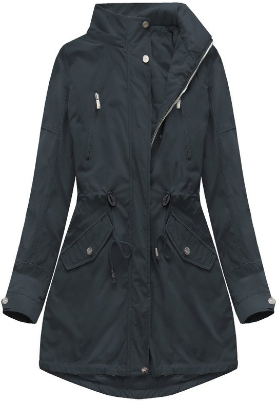 DWUSTRONNA PARKA Z KAPTUREM GRANATOWA (W0232BIG)