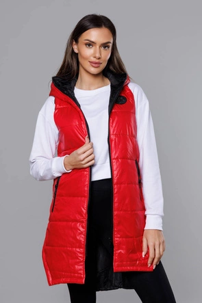Kamizelka z geometrycznym dołem czerwona (B0122-4)
